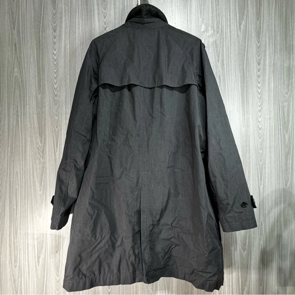 Banana Republic‎ Mad Men Collection Gray Trench Coat Water Resistant Gray Sz XL